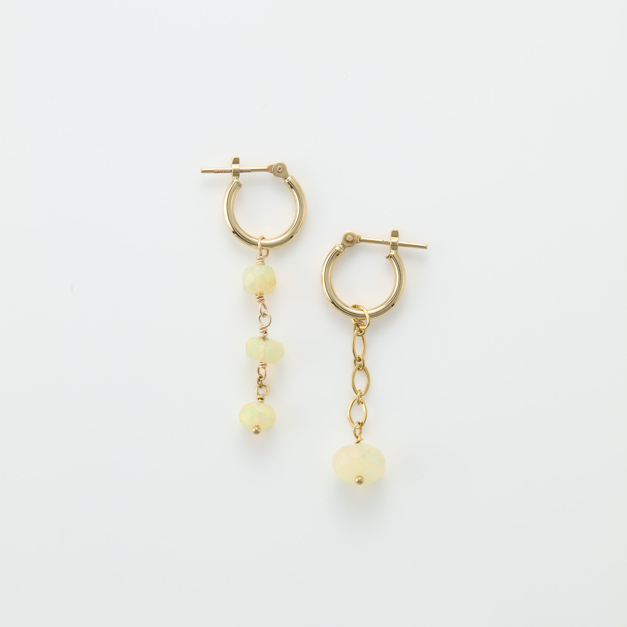 Two face earrings “Opal”｜enasoluna（エナソルーナ