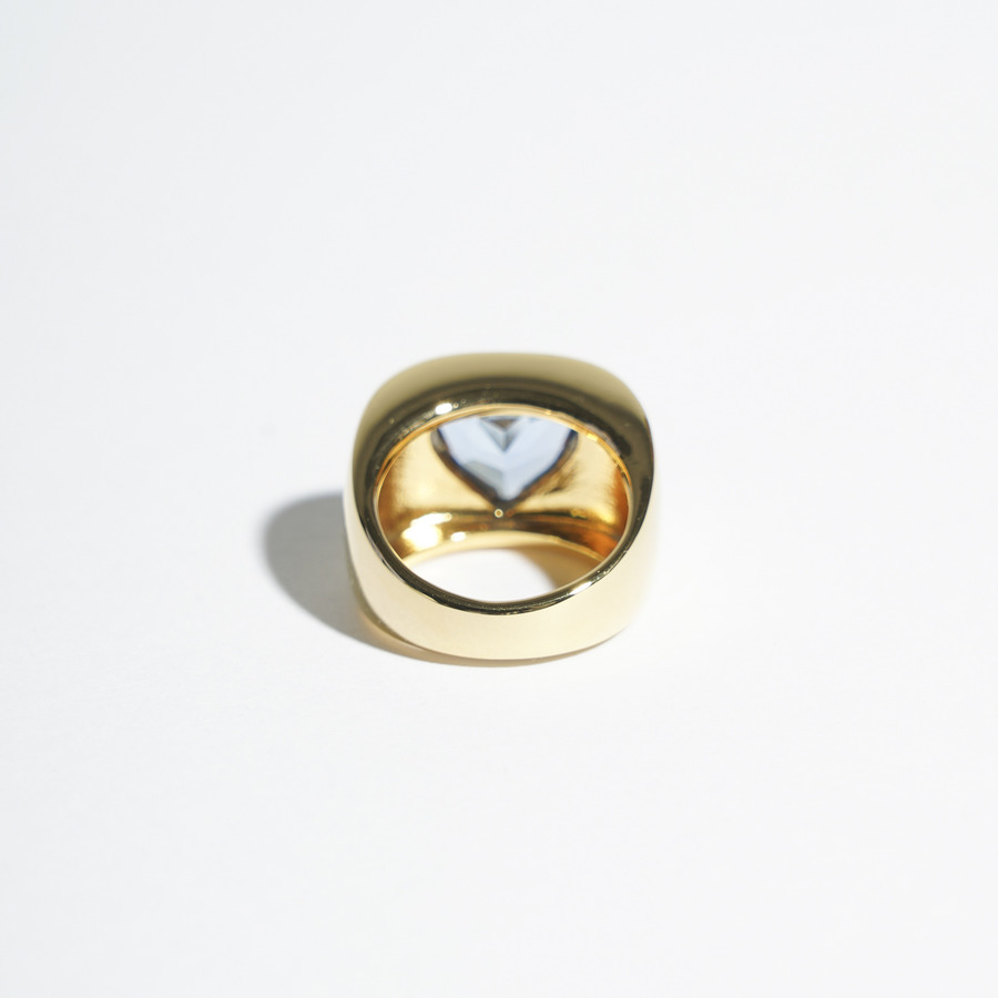Big heart stone ring (3～7号) 詳細画像 Gold 2