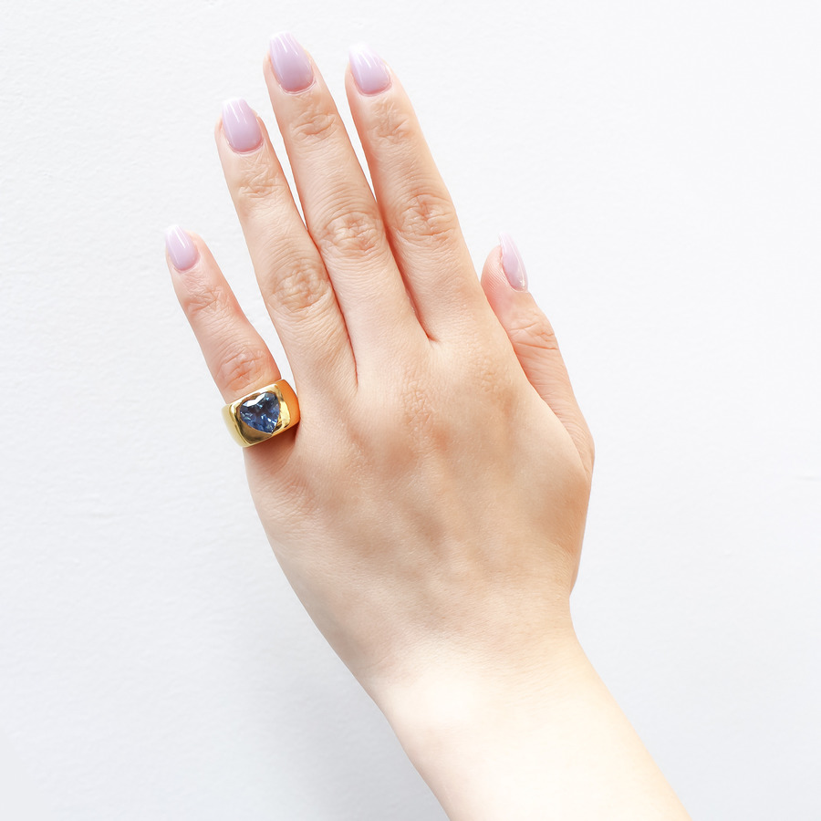 Big heart stone ring (3～7号) 詳細画像 Gold 4