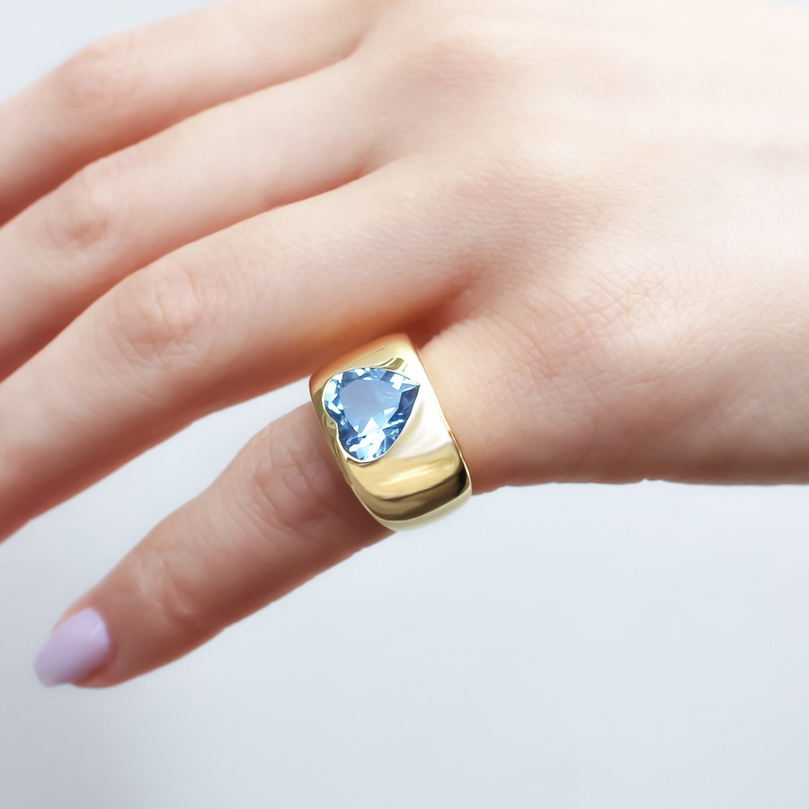 Big heart stone ring (3～7号) 詳細画像 Gold 5