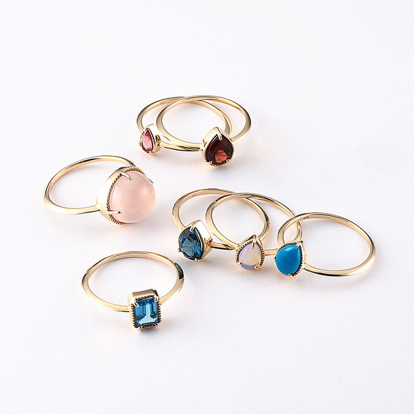 Fancy drop ring(pink tourmaline) 詳細画像