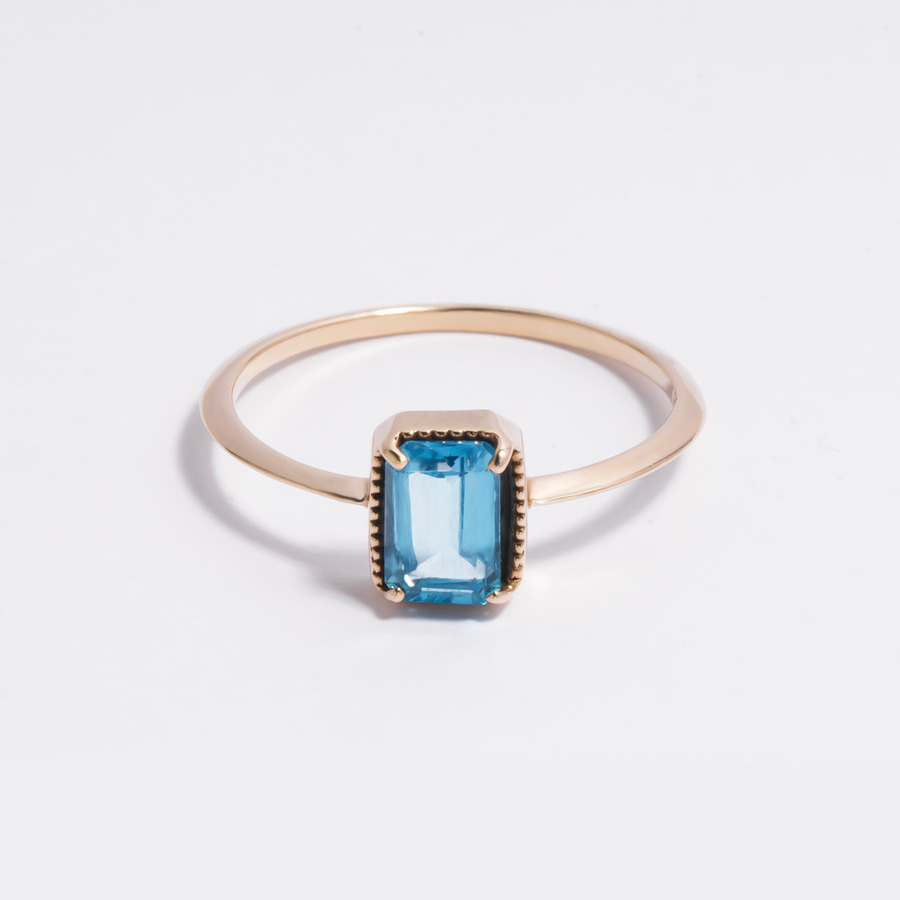 Fancy drop ring(blue topaz) 詳細画像 Gold 1