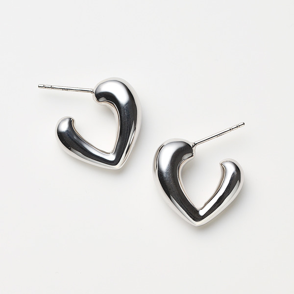Growing heart earrings(Silver)