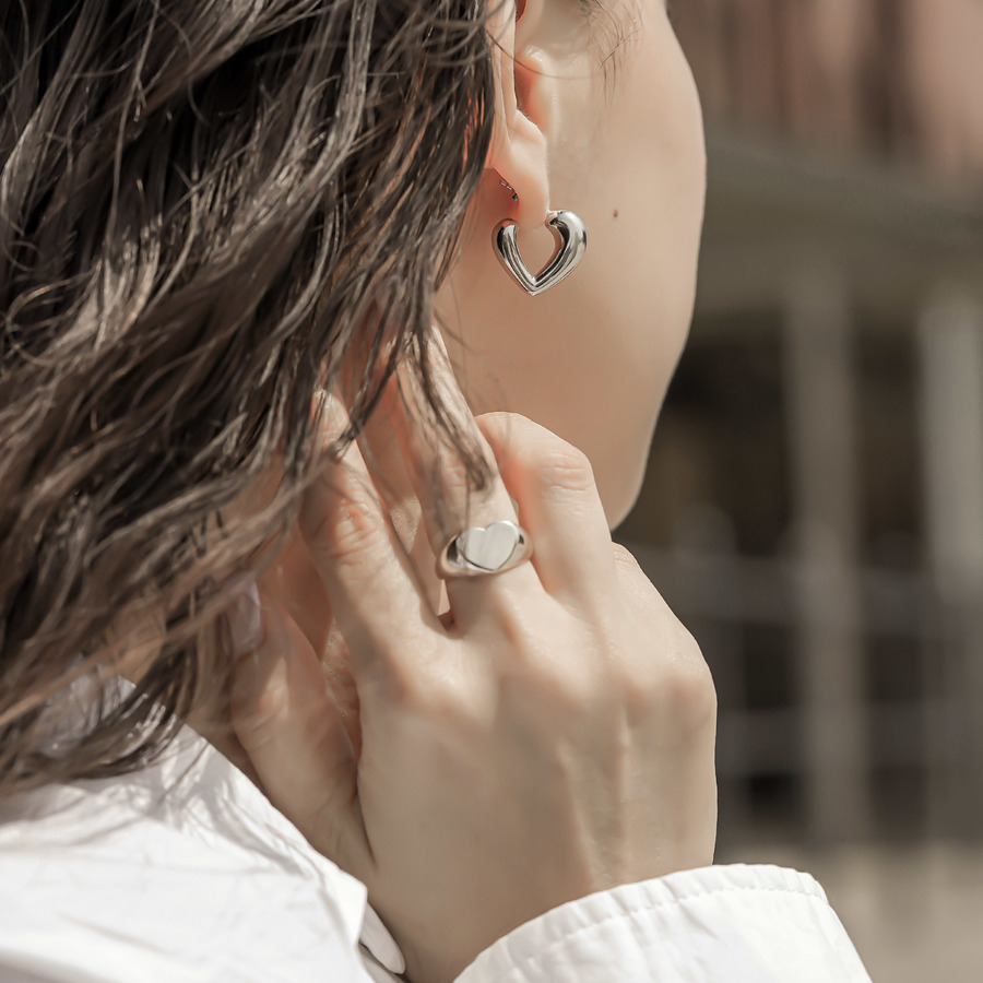 Growing heart earrings(Silver) 詳細画像 Silver 4