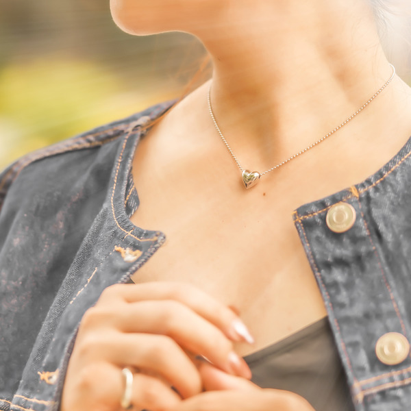 Pukkuri heart necklace(Silver) 詳細画像