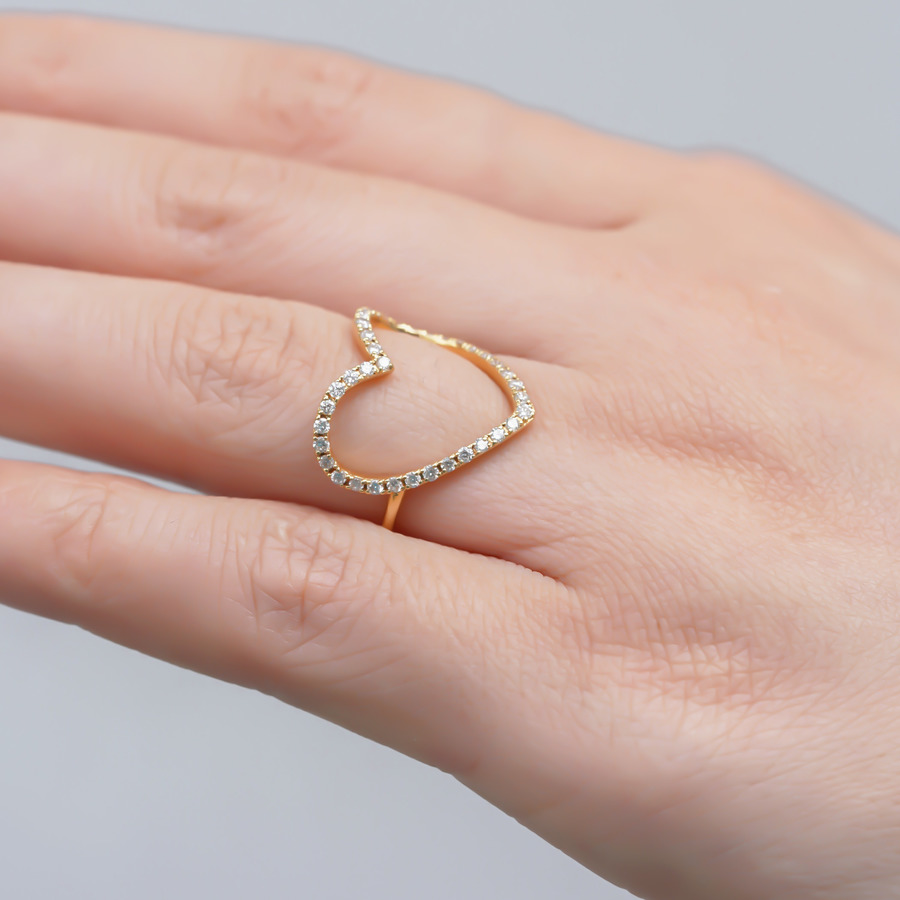 Heartful dia ring(YG) 詳細画像 Gold 3