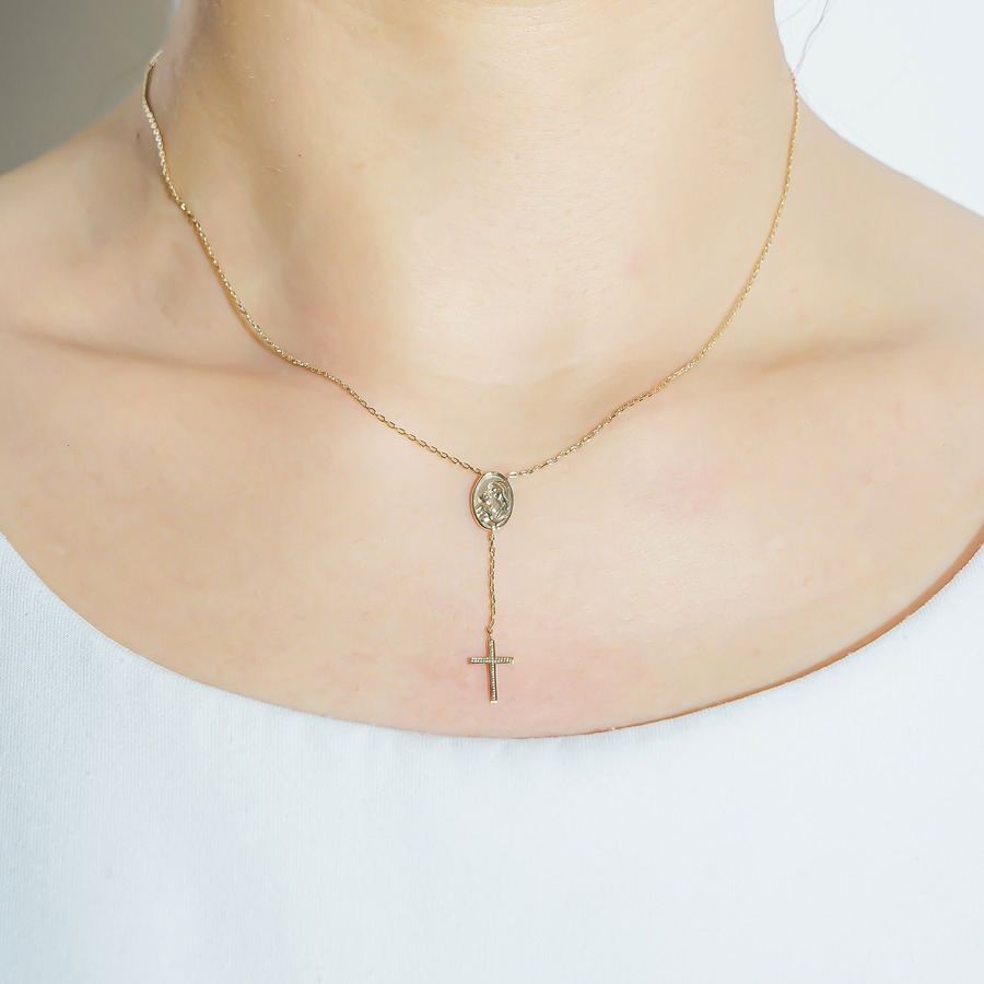 Skinny mariamedaille necklace