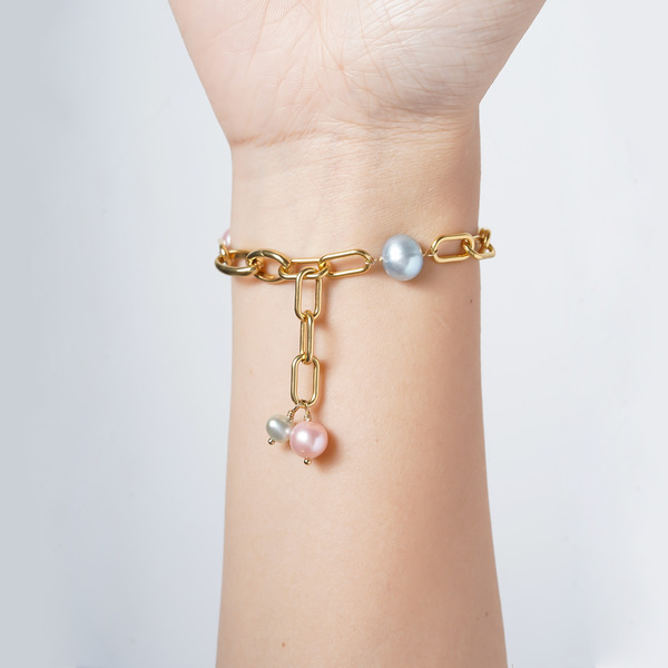 Pale color pearl bracelet 詳細画像