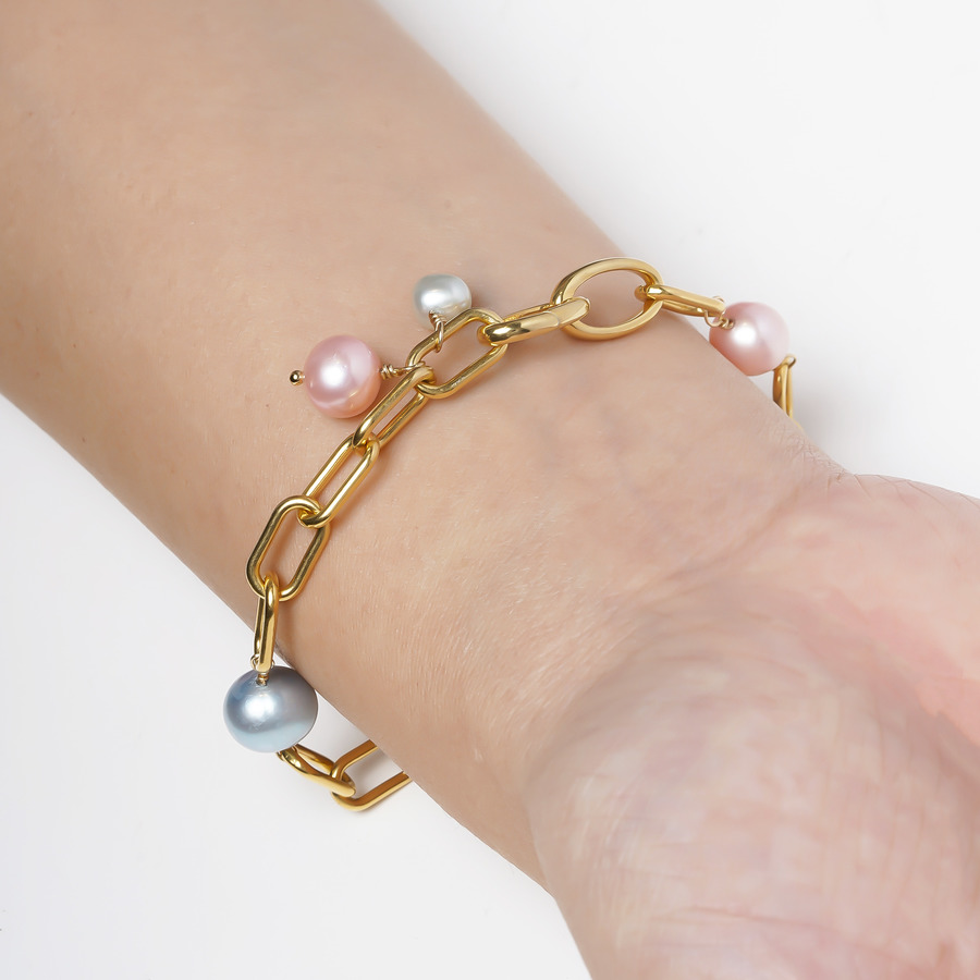 Pale color pearl bracelet 詳細画像 Gold 4