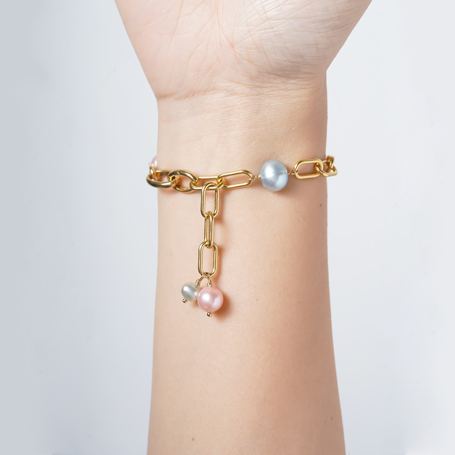 Pale color pearl bracelet 詳細画像 Gold 6